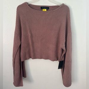 Eloquii Textured Knit Sweater in Dusty Pink size 14/16